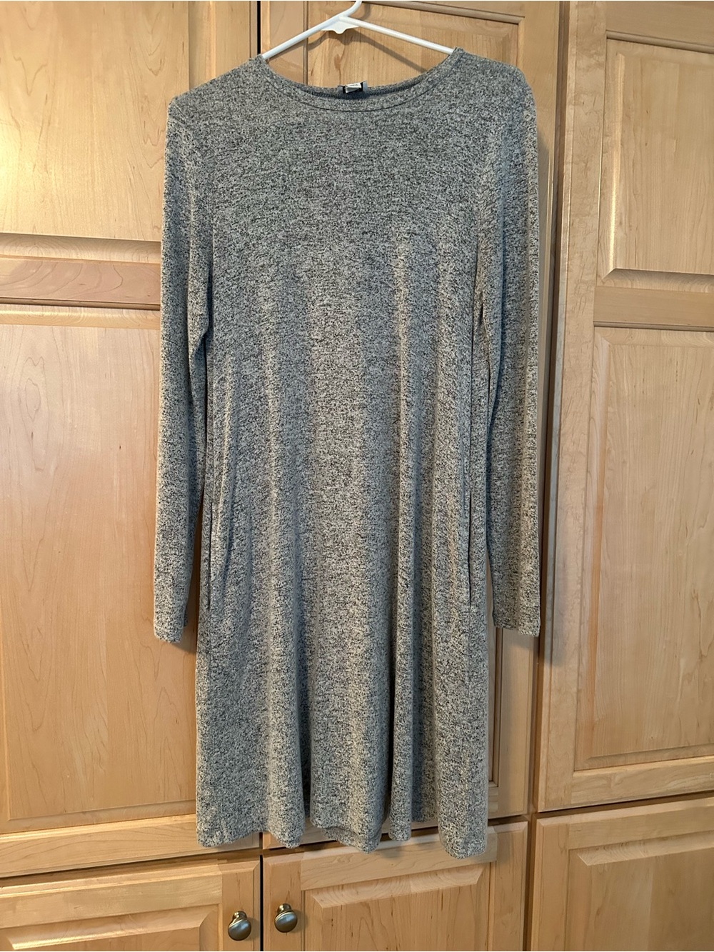 J. Crew Gray Long-Sleeve Knit Swing Dress